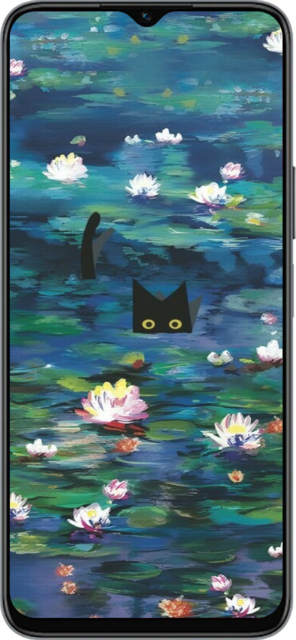 Силиконовый чехол із зображенням водяних лілій та кішок для Huawei honor X6 - 6257u-3341 изображение 