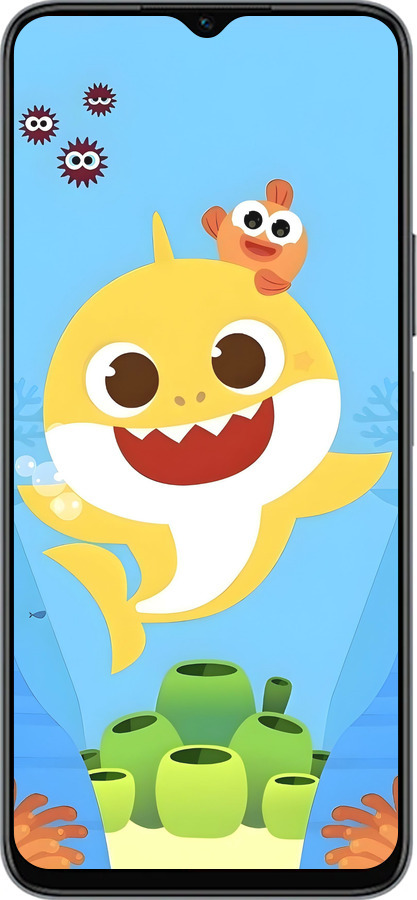 Силиконовый чехол Бейби Шарк для Huawei honor X6 - 6303u-3341 изображение 