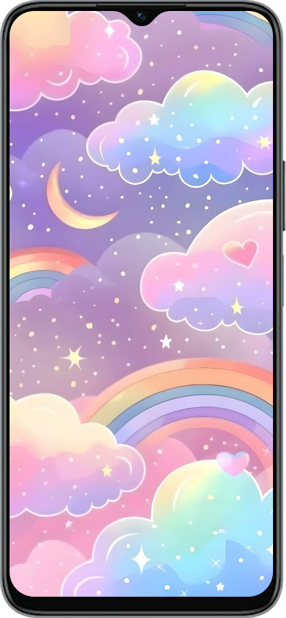 Силиконовый чехол Облака и радуга для Huawei honor X6 - 6312u-3341 изображение 