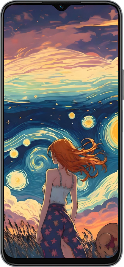 Силиконовый чехол Девушка Арт для Huawei Honor X8 5G - 6325u-4149 изображение 