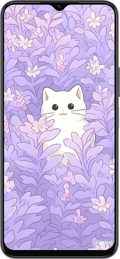 Силиконовый чехол Котик в цветах для Huawei Honor X8 5G - 6390u-4149 изображение 