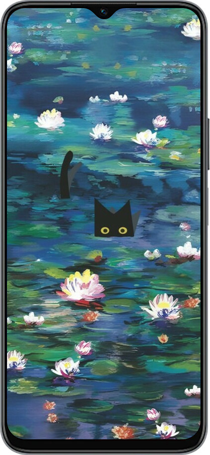 Силиконовый чехол Чехол с изображением водяных лилий Моне и кошек для Huawei Honor X8 5G - 6399u-4149 изображение 