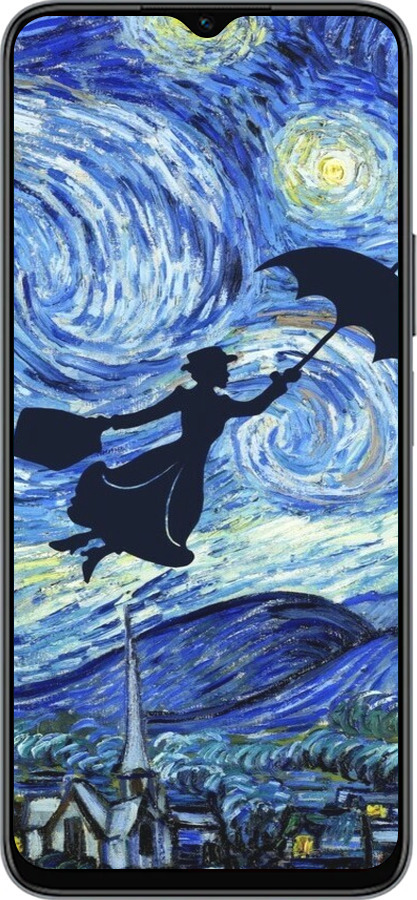 Силиконовый чехол С изображением Мэри Поппинс «Звездная ночь» для Huawei honor X6 - 6487u-3341 изображение 