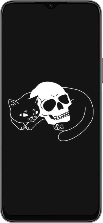 Силиконовый чехол С изображением кота и черепа для Huawei honor X6 - 6491u-3341 изображение 