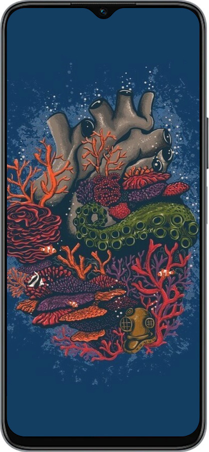 Силиконовый чехол Сердце моря для Huawei honor X6 - 6506u-3341 изображение 