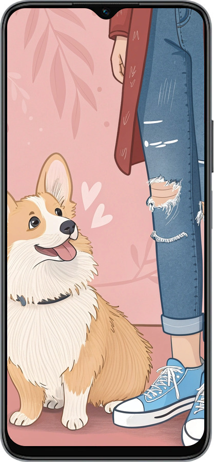 Силиконовый чехол Корги 3 для Huawei Honor X8 5G - 6707u-4149 изображение 