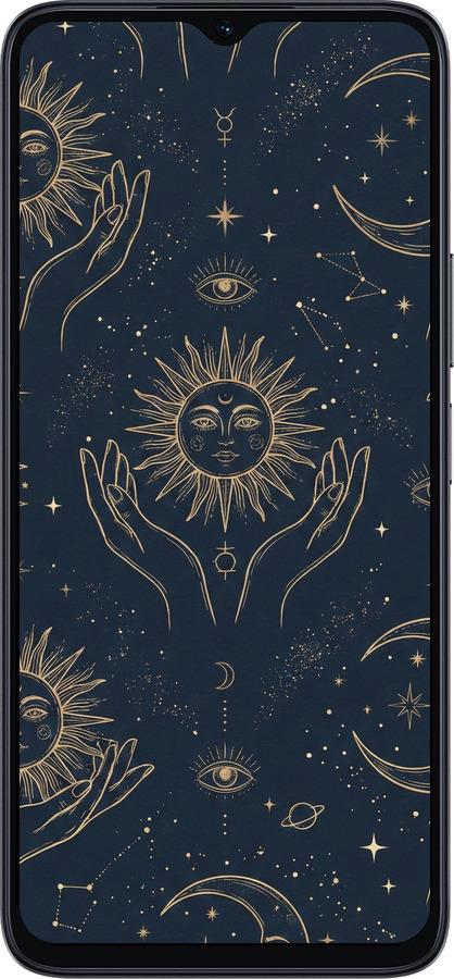 TPU чехол Celestial Harmony: Sun & Moon Gold Mystic Pattern для Huawei honor X6A - 6778b-3340 изображение 