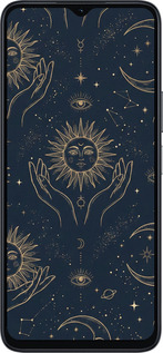 Силиконовый чехол Celestial Harmony: Sun & Moon Gold Mystic Pattern для Huawei honor X6A - 6778u-3340 изображение 