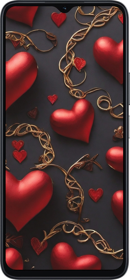 Силіконовий чехол Сердечки для Huawei honor X6A - 5831u-3340 изображение 