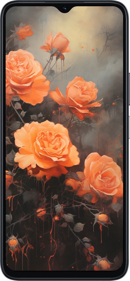 Силиконовый чехол Оранжевые розы для Huawei honor X6A - 5944u-3340 изображение 