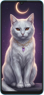 Силиконовый чехол Mystic White Cat Gothic Dark Purple Gold для Huawei Honor X7A - 6805u-2981 изображение 