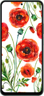 Силиконовый чехол Нарисованные маки для Huawei Honor Play 60 Plus - 4278u-4109 изображение 