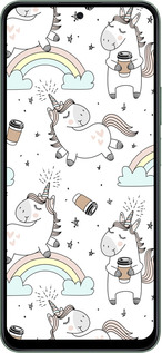 Силиконовый чехол Единорог и кофе для Huawei Honor X7c - 4661u-3874 изображение 