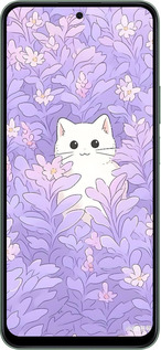 Силіконовий чехол Котик в цветах для Huawei Honor Play 60 Plus - 6390u-4109 изображение 