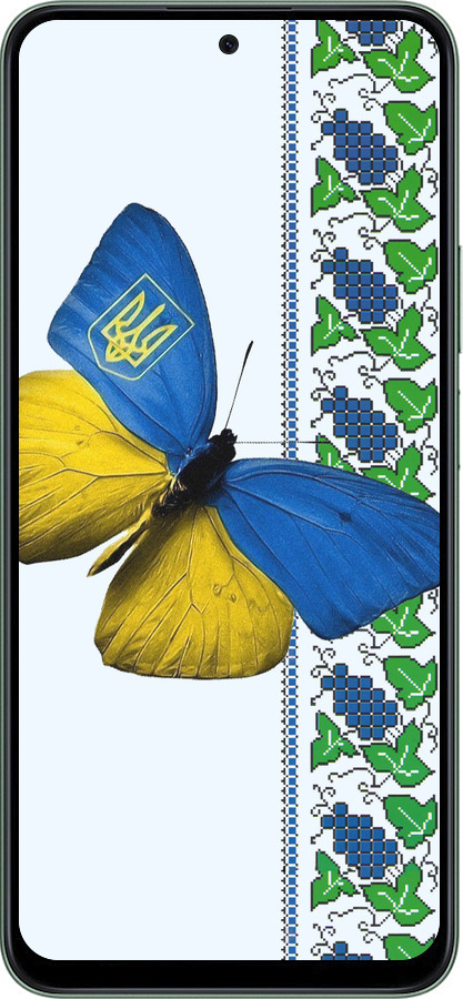 Силиконовый чехол Желто-голубая бабочка для Huawei Honor X7c - 1054u-3874 изображение 