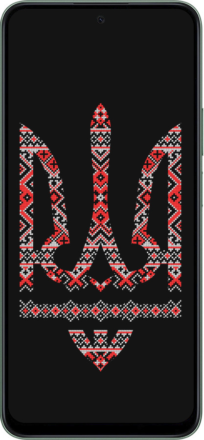 Силиконовый чехол Герб - вышиванка на черном фоне для Huawei Honor X7c - 1196u-3874 изображение 