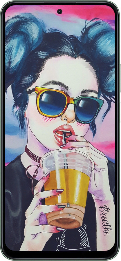 Силиконовый чехол Арт-девушка в очках для Huawei Honor X7c - 3994u-3874 изображение 