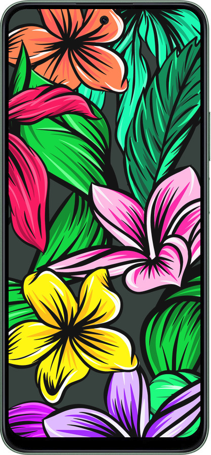 Силиконовый чехол Тропические цветы 1 для Huawei Honor X7c - 4753u-3874 изображение 