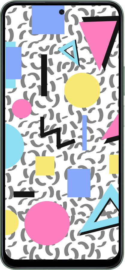 Силиконовый чехол Color shapes для Huawei Honor X7c - 4893u-3874 изображение 