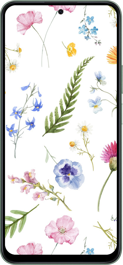 Силиконовый чехол Цветочный фон v2 для Huawei Honor X7c - 5472u-3874 изображение 