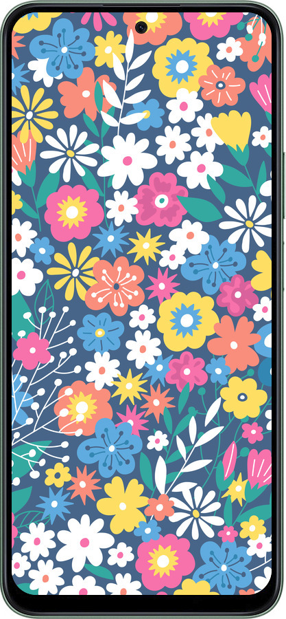 Силиконовый чехол Цветочный фон v4 для Huawei Honor X7c - 5494u-3874 изображение 