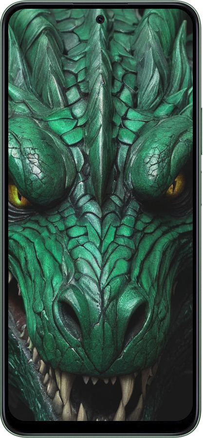 Силиконовый чехол Зелёный дракон v2 для Huawei Honor Play 60 Plus - 5817u-4109 изображение 
