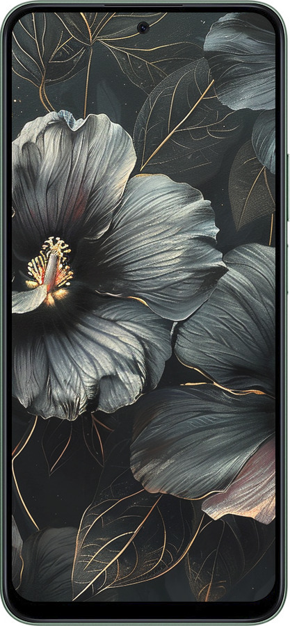 Силиконовый чехол Черные цветы для Huawei Honor X7c - 6031u-3874 изображение 