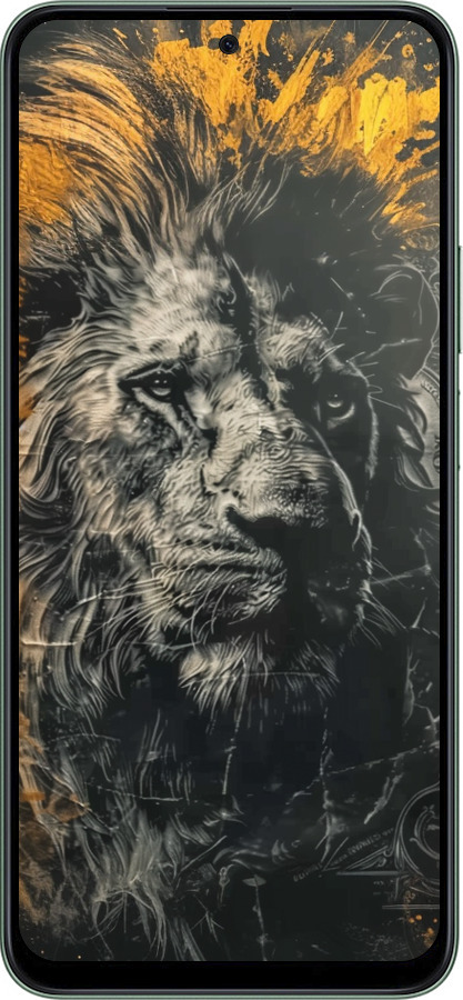 Силіконовий чехол Лев у золотих фарбах для Huawei Honor X7c - 6155u-3874 изображение 