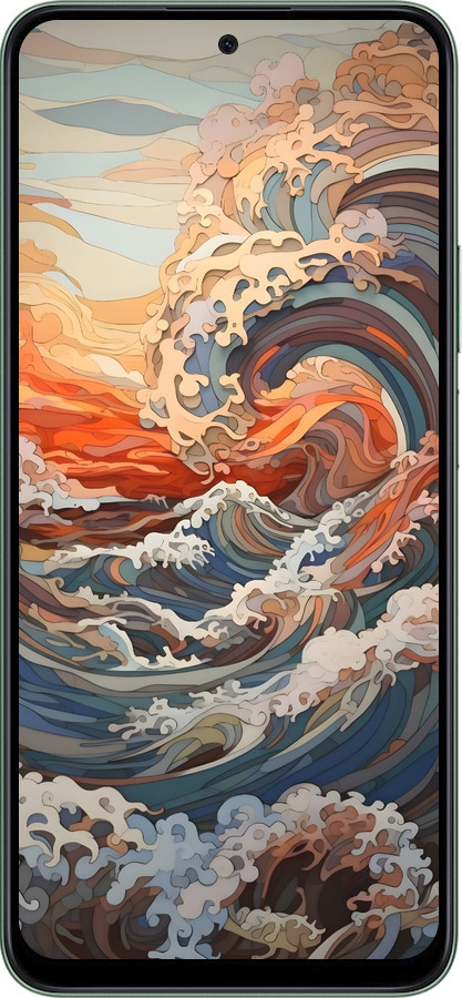 Силиконовый чехол Арт волны для Huawei Honor X7c - 6324u-3874 изображение 