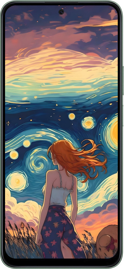 Силиконовый чехол Девушка Арт для Huawei Honor X7c - 6325u-3874 изображение 