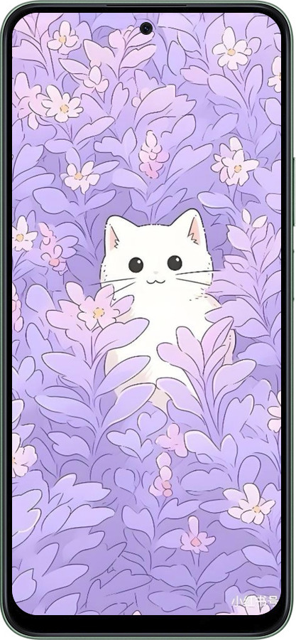Силіконовий чехол Котик в цветах для Huawei Honor Play 60 Plus - 6390u-4109 изображение 