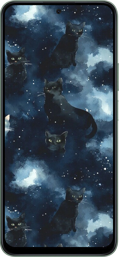 Силиконовый чехол Изображение Кошек с тёмной акварелью для Huawei Honor X7c - 6521u-3874 изображение 