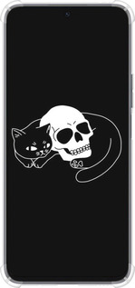 Силикон с усиленными углами чехол С изображением кота и черепа для Huawei Honor X8a - 6491sp-2963 изображение 