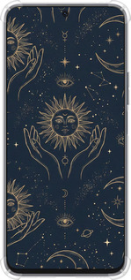 Силіконовий протиударний с посиленими кутами чехол Celestial Harmony: Sun & Moon Gold Mystic Pattern для Huawei Honor X8a - 6778sp-2963 изображение 