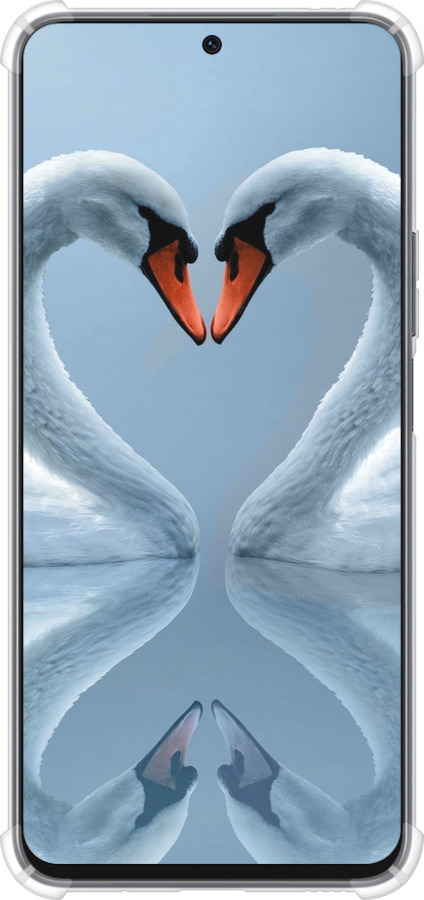 Силикон с усиленными углами чехол Лебеди для Huawei Honor X8a - 6007sp-2963 изображение 