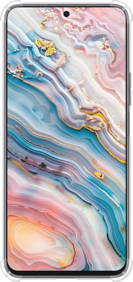 Силіконовий протиударний с посиленими кутами чехол Мрамор красивый для Huawei Honor X8a - 6376sp-2963 изображение 
