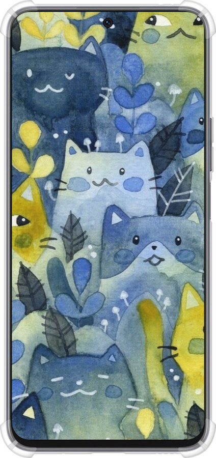 Силикон с усиленными углами чехол С изображением кошачьего леса для Huawei Honor X8a - 6447sp-2963 изображение 