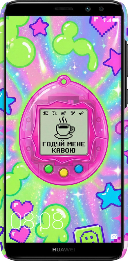 3D пластиковый матовый чехол Y2K Aesthetic Retro Pet: Годуй мене кавою для Huawei Mate 10 Lite - 6784m-1240 изображение 