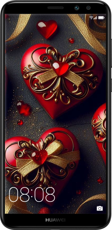Силіконовий чехол Сердечки v4 для Huawei Mate 10 Lite - 5834u-1240 изображение 