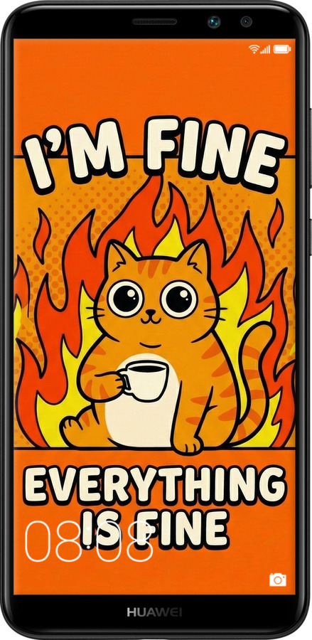 2D пластиковий чехол Funny Cat для Huawei Mate 10 Lite - 6786t-1240 изображение 