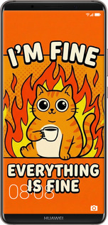 TPU чехол Funny Cat для Huawei Mate 10 Pro - 6786b-1138 изображение 