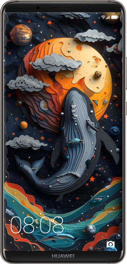 TPU чехол Кит в космосе для Huawei Mate 10 Pro - 6328b-1138 изображение 