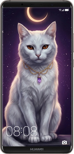 2D пластиковый чехол Mystic White Cat Gothic Dark Purple Gold для Huawei Mate 10 Pro - 6805t-1138 изображение 
