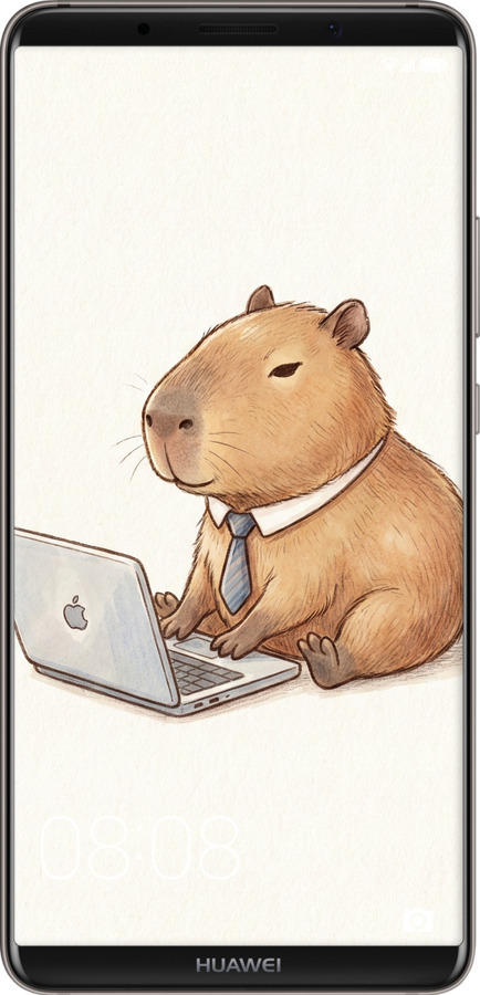 2D пластиковый чехол Funny Capybara CEO Working для Huawei Mate 10 Pro - 6777t-1138 изображение 