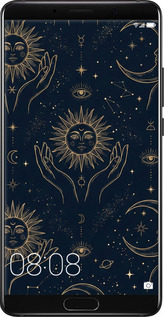 Силиконовый чехол Celestial Harmony: Sun & Moon Gold Mystic Pattern для Huawei Mate 10 - 6778u-1116 изображение 