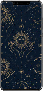 Силиконовый чехол Celestial Harmony: Sun & Moon Gold Mystic Pattern для Huawei Mate 20 Pro - 6778u-1567 изображение 