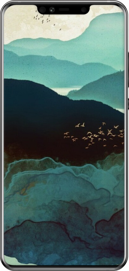 2D пластиковий чехол Із зображенням гір Індіго для Huawei Mate 20 Pro - 6484t-1567 изображение 