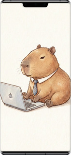 Силиконовый чехол Funny Capybara CEO Working для Huawei Mate 30 Pro - 6777u-1796 изображение 