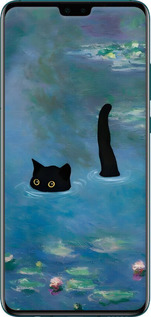 Силиконовый чехол С изображением кота и водяной лилии Monet для Huawei Mate 30 - 6519u-1773 изображение 