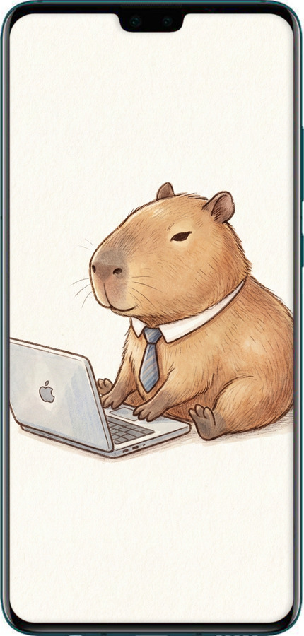 Силиконовый чехол Funny Capybara CEO Working для Huawei Mate 30 - 6777u-1773 изображение 